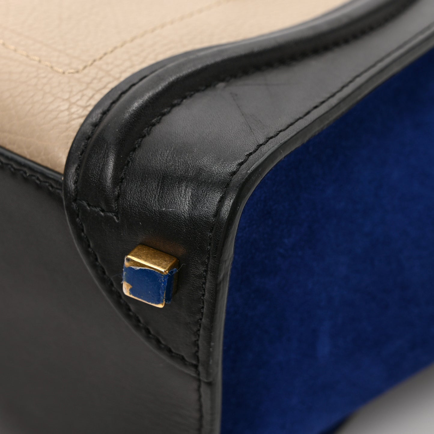 Elephant Calfskin Suede Micro Tri-Color Luggage Sand