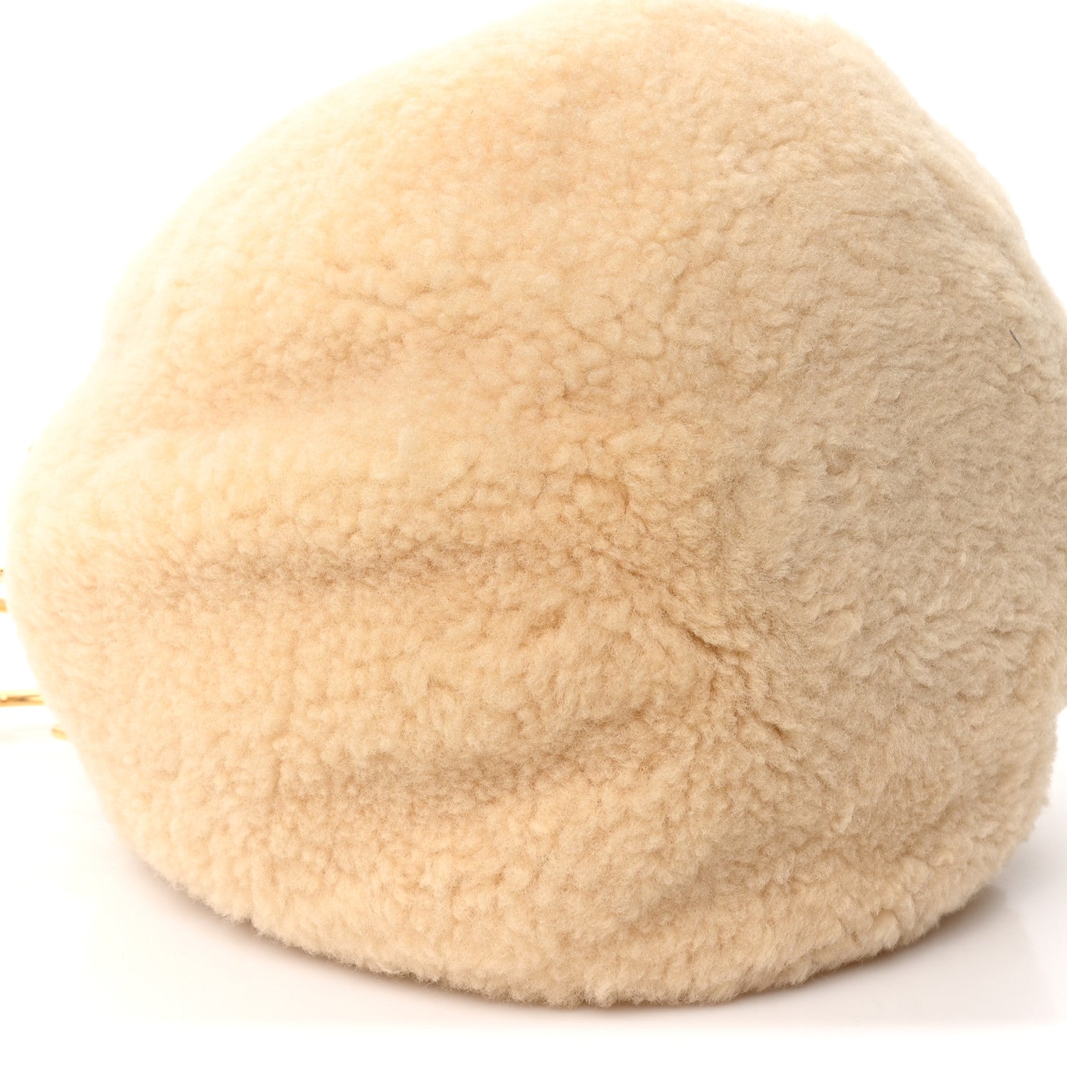 Celine Pleated Shearling Triomphe Bag  Natural 9 of 10