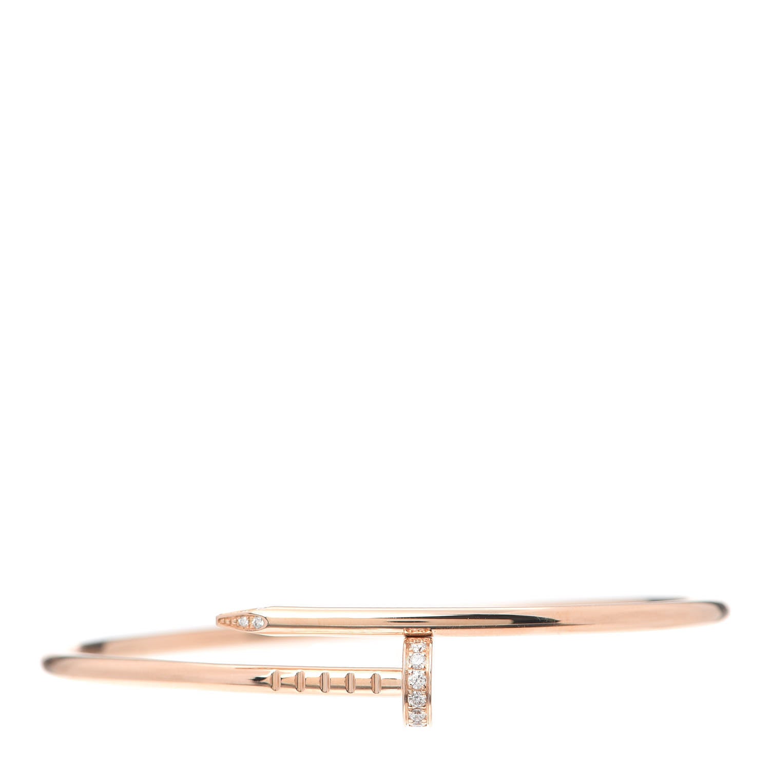 Cartier 18K Pink Gold Diamond Small Juste Un Clou Bracelet 16 1 of 4