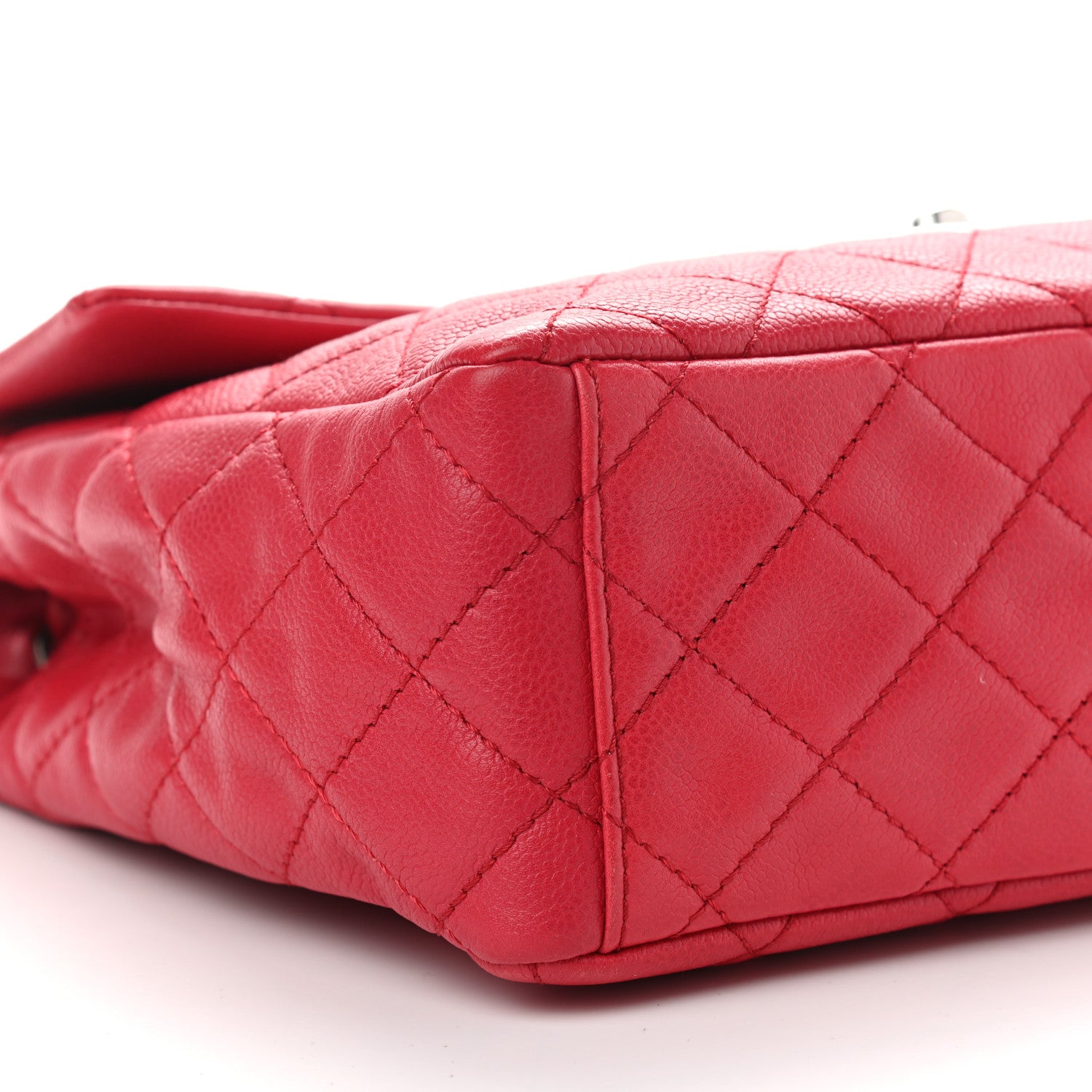 Chanel Washed Caviar Quilted Maxi Single Flap Fuchsia 10 of 14