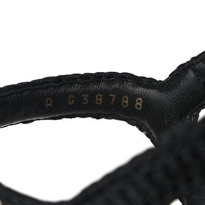 Chanel Lambskin Embroidered CC Thong Sandals 37 Black 8 of 9