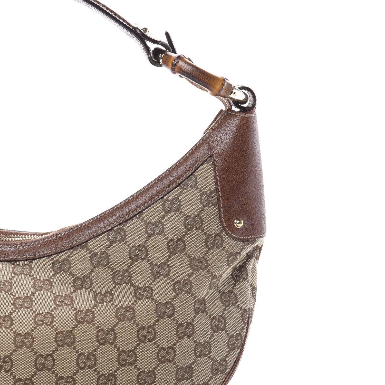 Gucci Monogram Bamboo Ring Hobo Brown 8 of 11