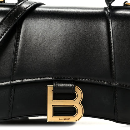 Balenciaga Shiny Box Calfskin Hourglass Top Handle Bag XS Black 8 of 10