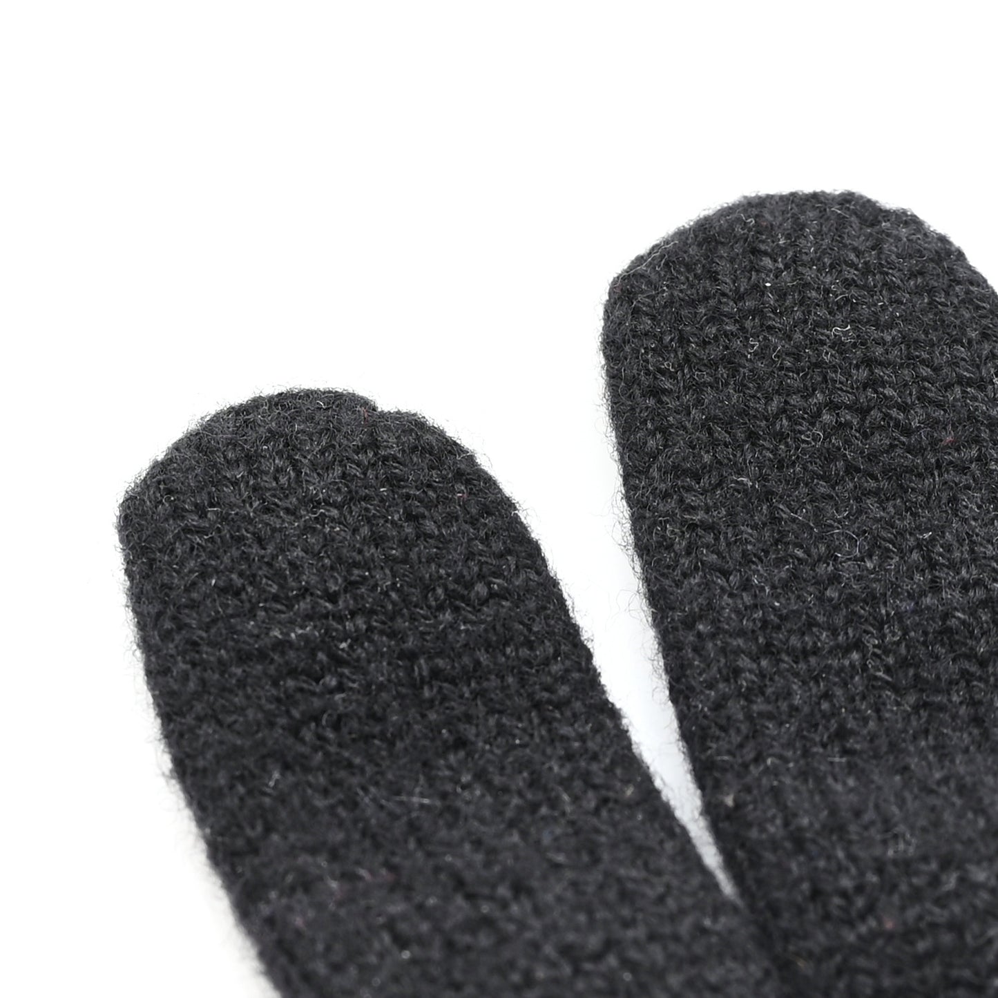 Wool Cashmere Silk Logo Gloves Black