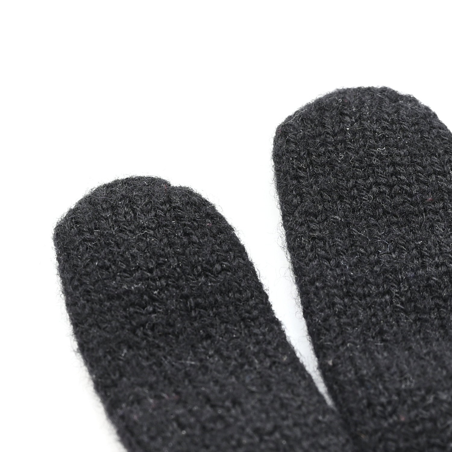 Chanel Wool Cashmere Silk Logo Gloves Black 4 of 4