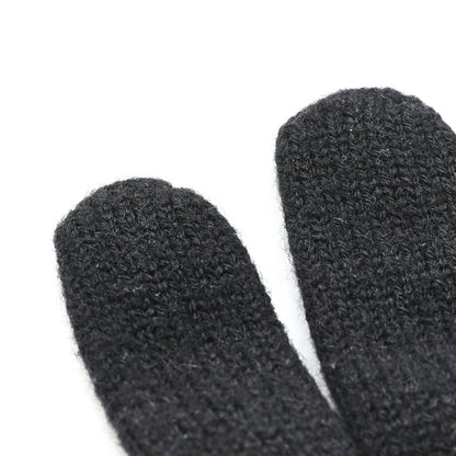 Chanel Wool Cashmere Silk Logo Gloves Black 4 of 4