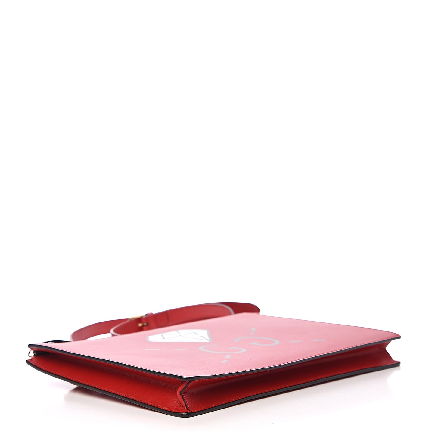 Calfskin Diamond GG Messenger Bag Red