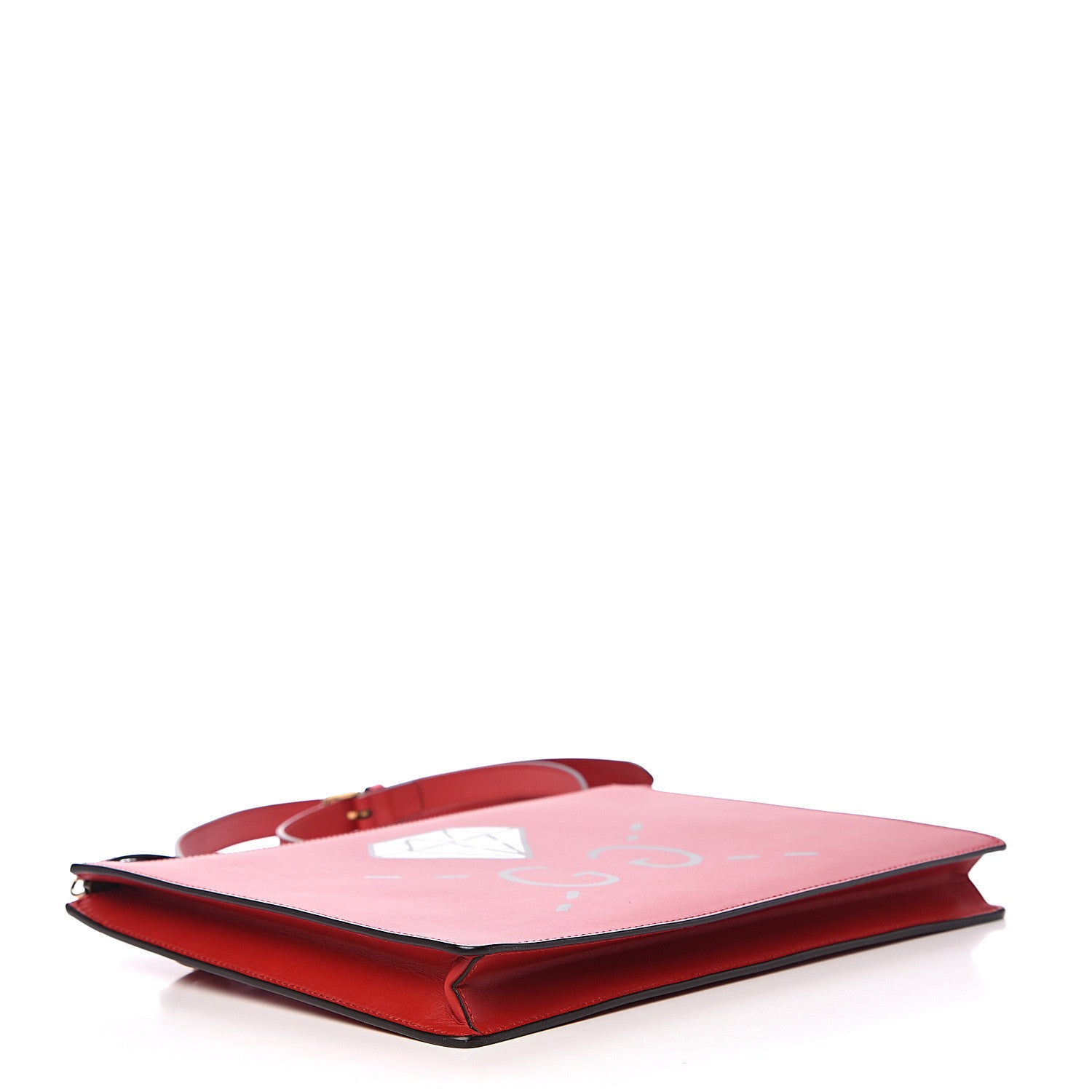 Gucci Calfskin Diamond GG Messenger Bag Red 3 of 10