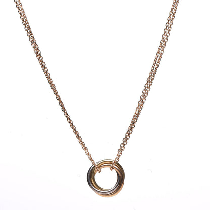 Cartier 18K Pink Yellow White Gold Trinity Double Chain Pendant Necklace 1 of 7