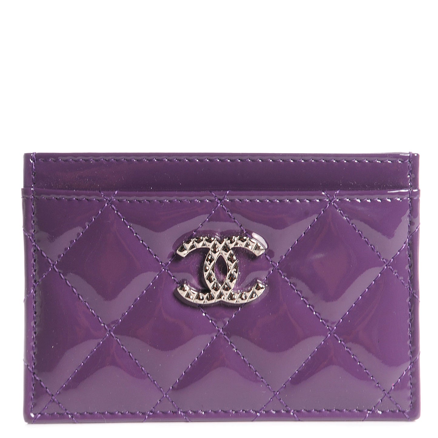 Brilliant Patent Card Holder Purple