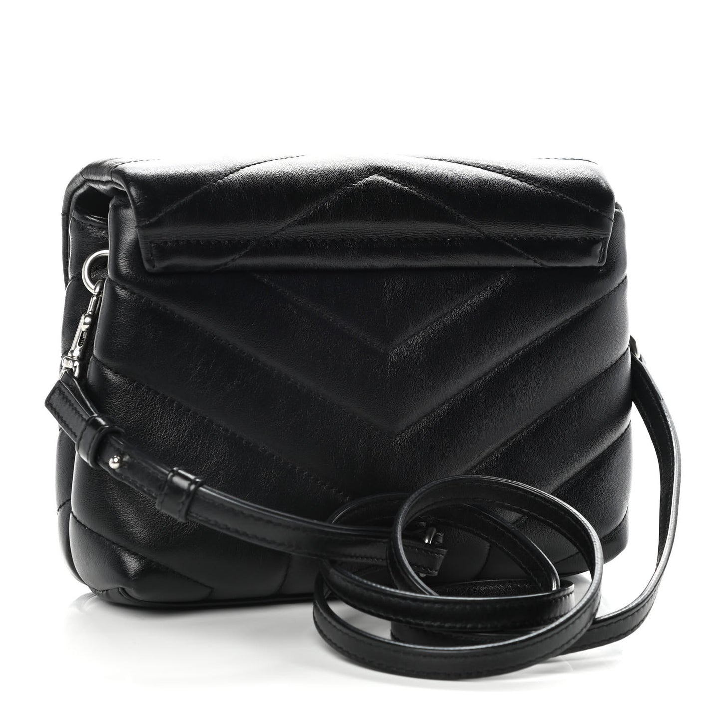Calfskin Y Quilted Monogram Toy Loulou Crossbody Bag Black