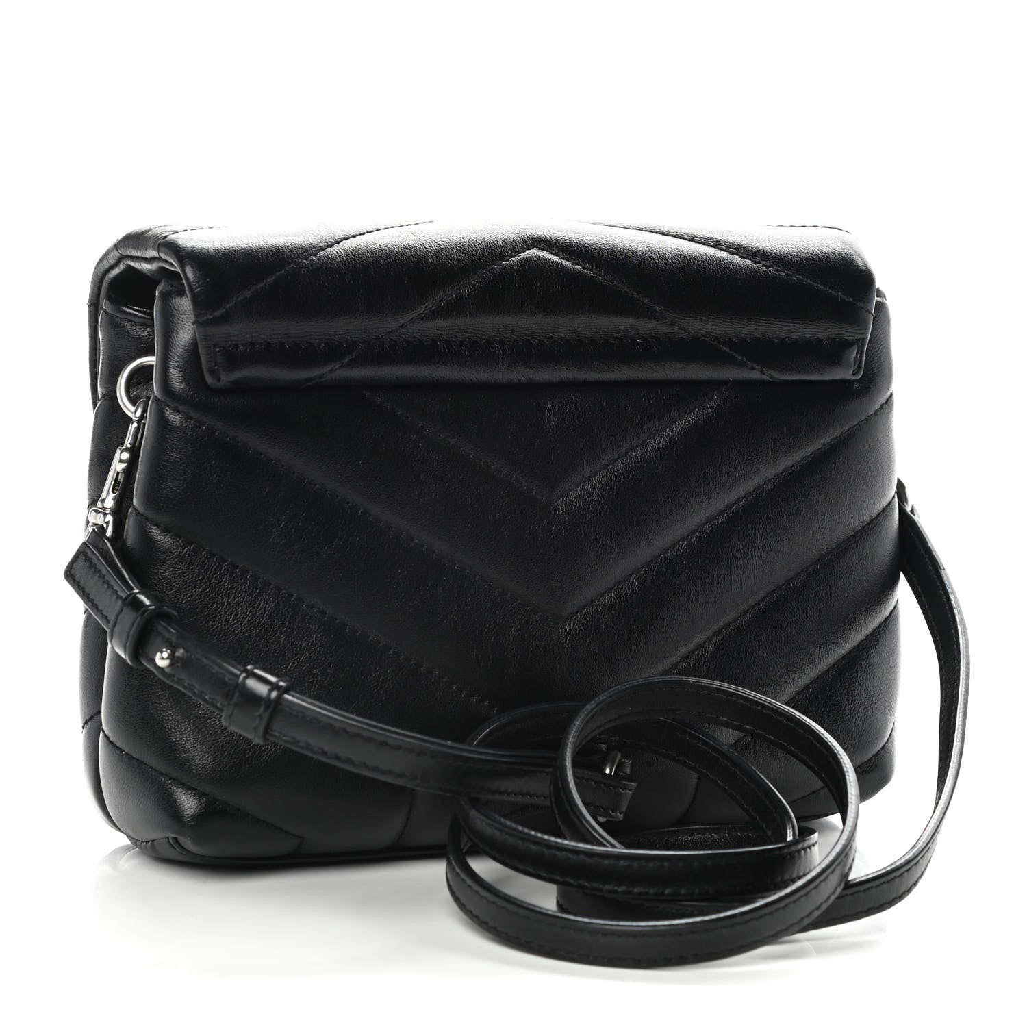 Saint Laurent Calfskin Y Quilted Monogram Toy Loulou Crossbody Bag Black 3 of 17