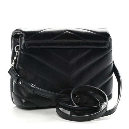 Saint Laurent Calfskin Y Quilted Monogram Toy Loulou Crossbody Bag Black 3 of 17
