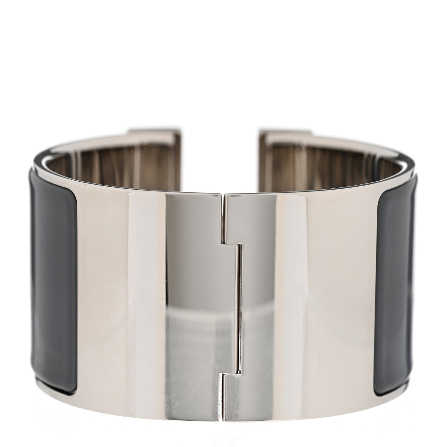 Enamel Extra Wide Clic Clac H Bracelet PM Gris Macadam