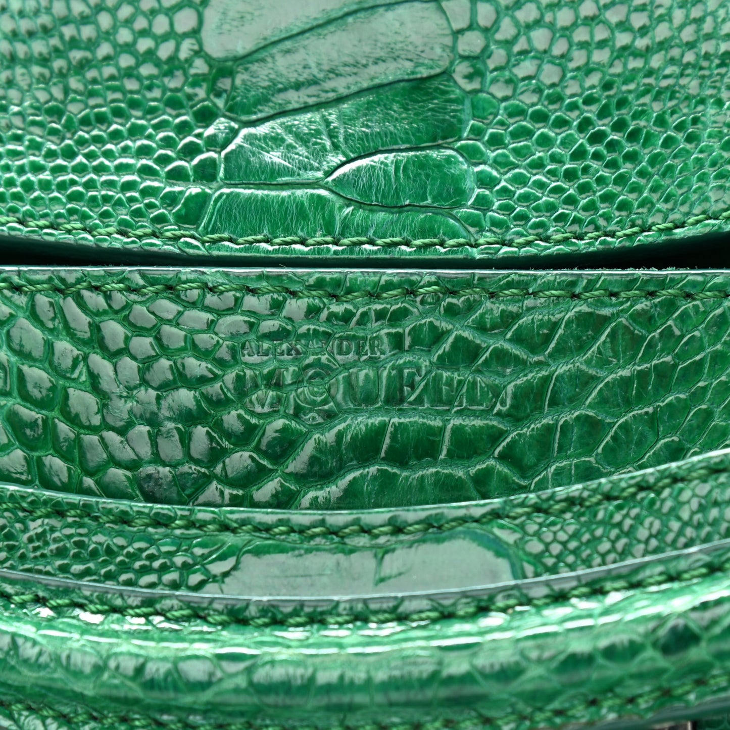 Calfskin Crocodile Embossed Mini Heroine Bag Green