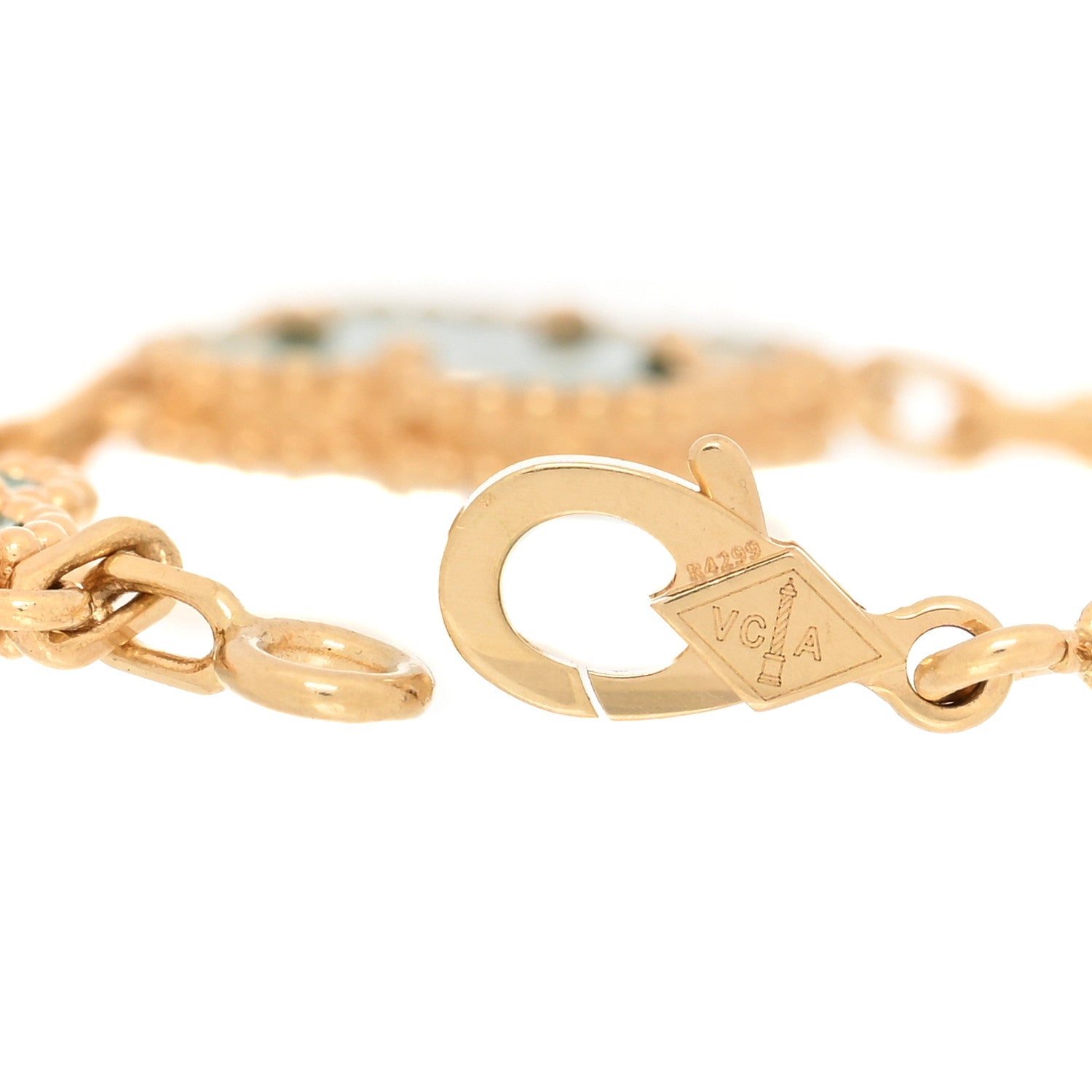 Van Cleef & Arpels 18K Yellow Gold Malachite 5 Motifs Vintage Alhambra Bracelet 3 of 6