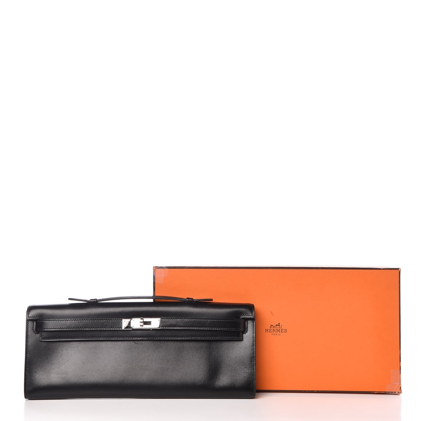 Box Kelly Cut Clutch Black