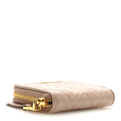 Miu Miu Nappa Matelasse Zip Around Compact Wallet Cipria 4 of 6