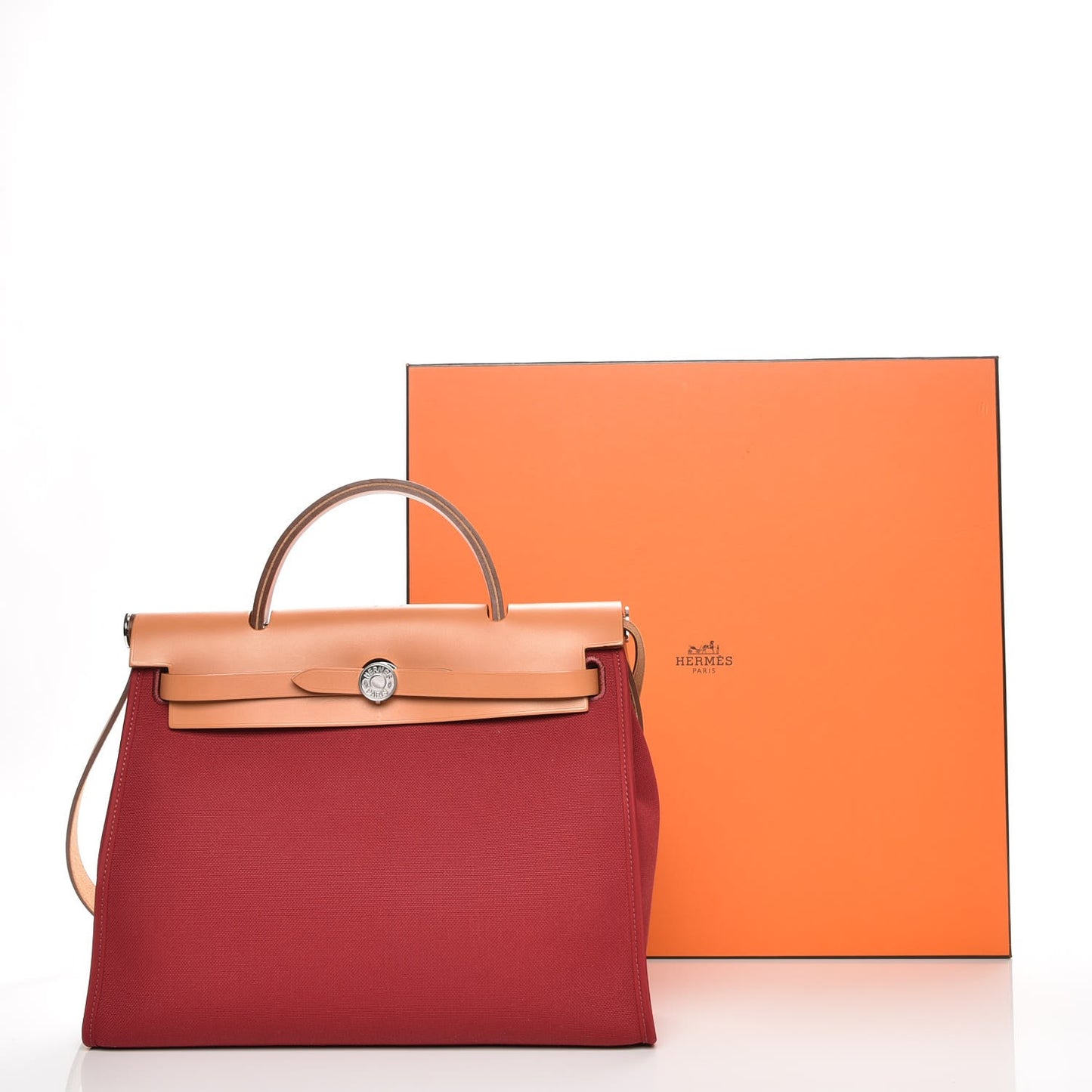 Vache Hunter Toile Herbag Zip 31 PM Rouge Grenat Natural