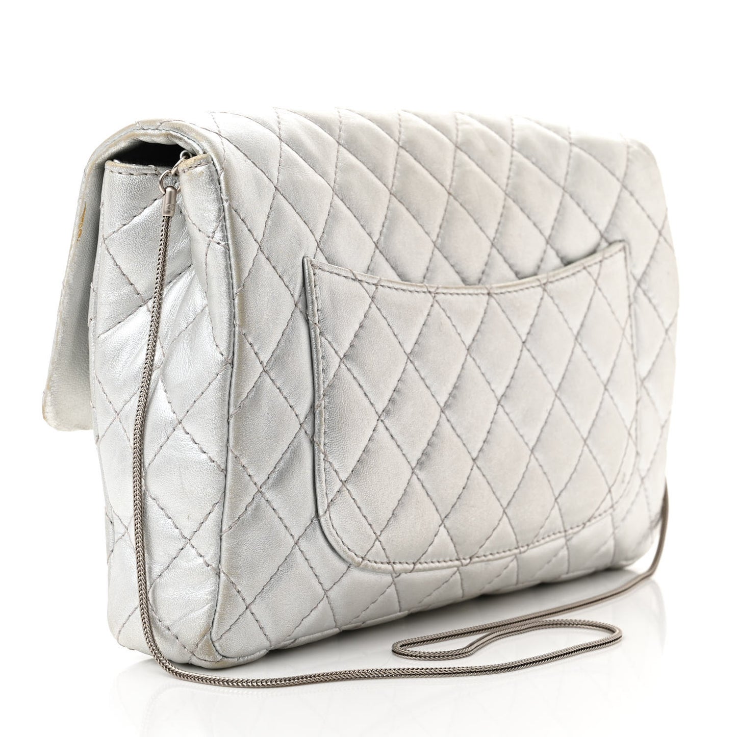 Metallic Lambskin Quilted Snake Chain 2.55 Reissue Flap Silver