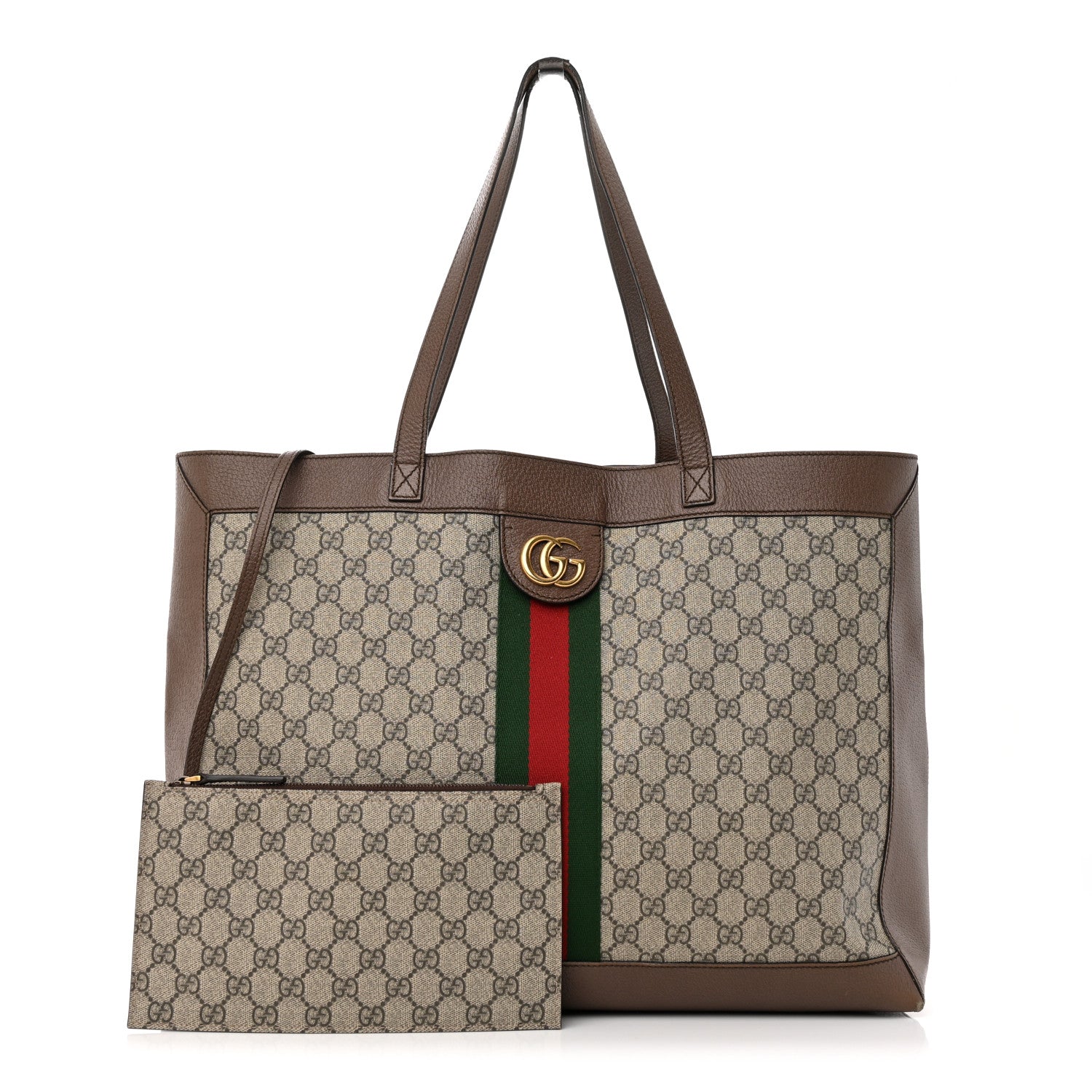 Gucci GG Supreme Monogram Web Ophidia Tote Brown 1 of 28