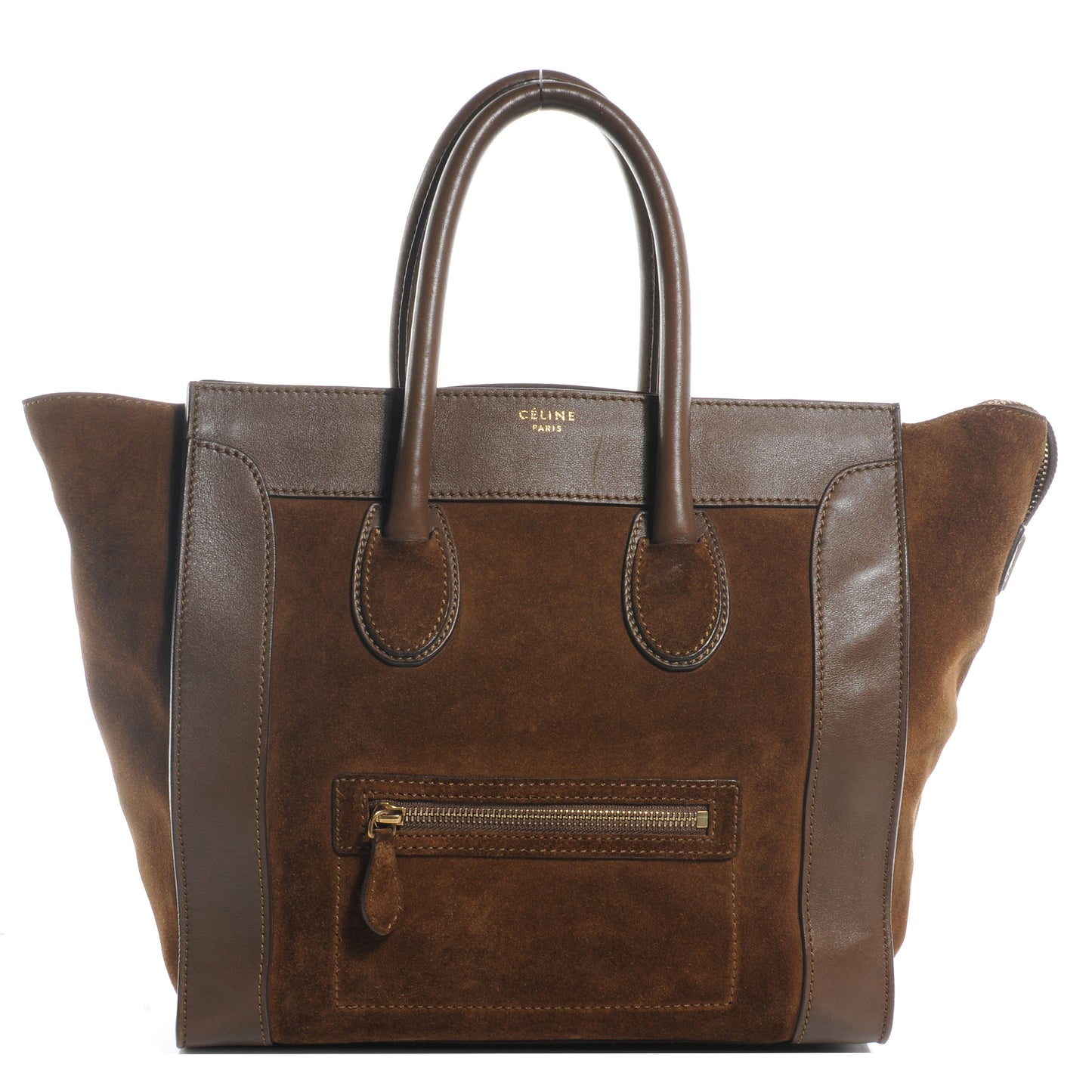 Leather Suede Mini Luggage Khaki