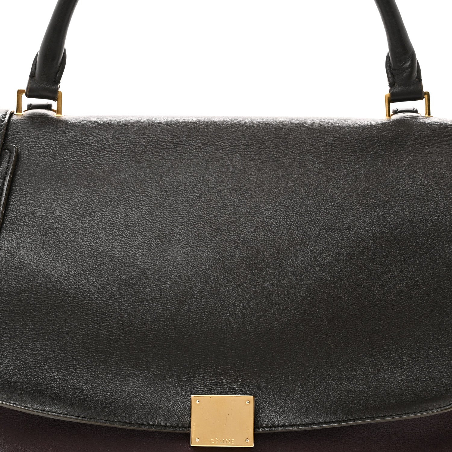 Celine Calfskin and Suede Small Tri-Color Trapeze Dark Grey 7 of 10