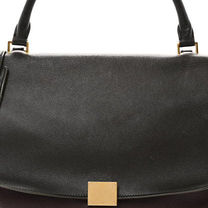 Celine Calfskin and Suede Small Tri-Color Trapeze Dark Grey 7 of 10