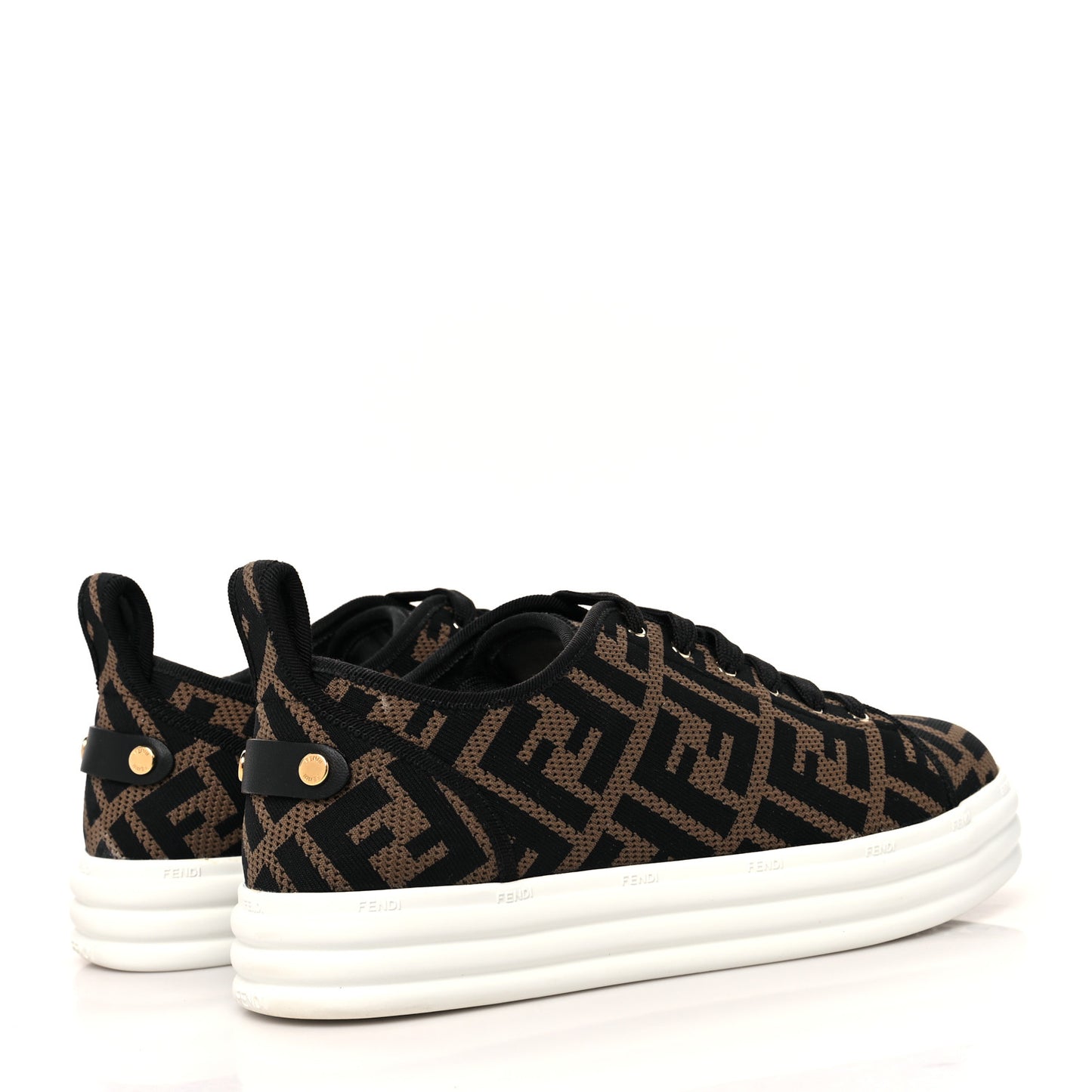 Fabric FF Micro-Perforated Rise Low Top Sneakers 40 Tobacco Black