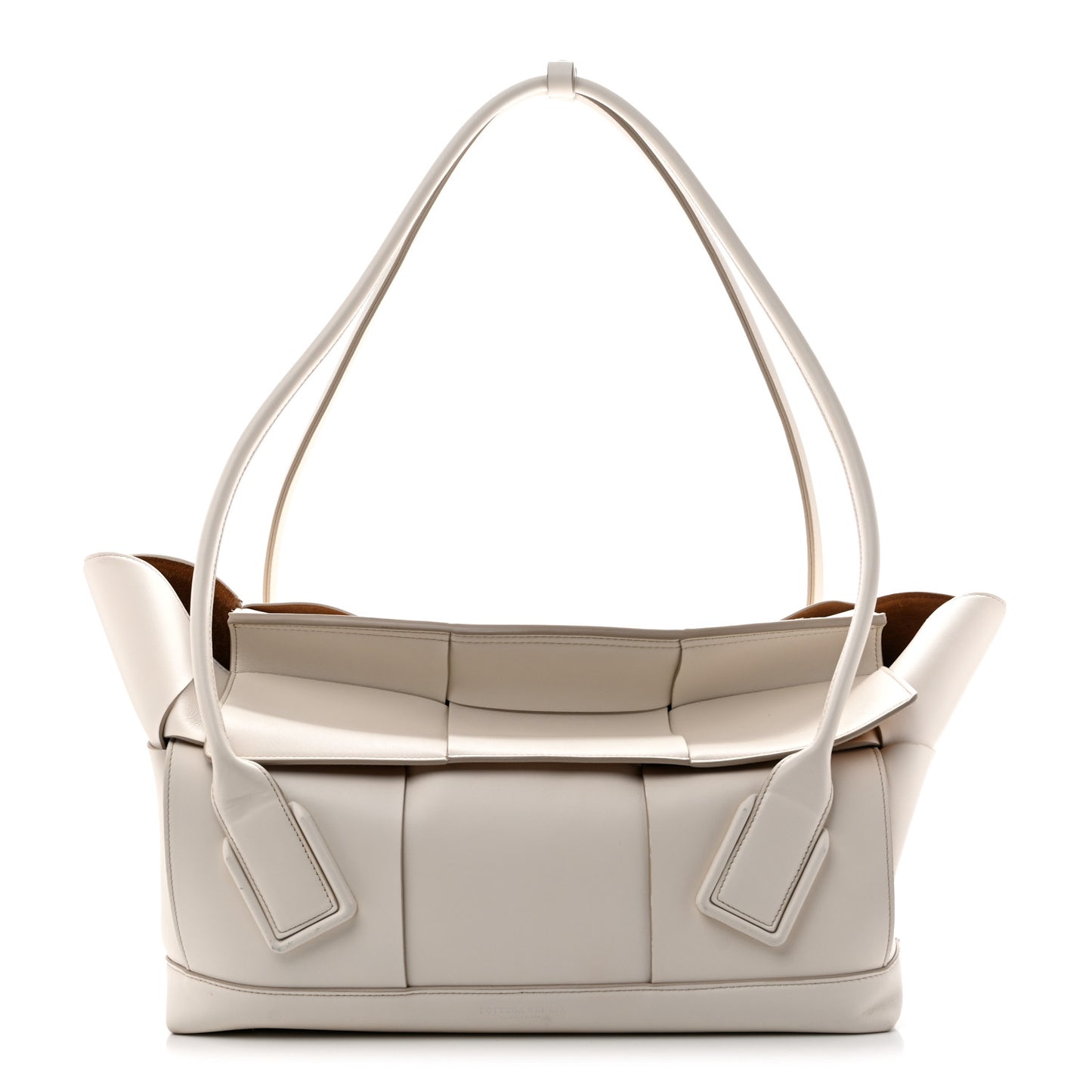 French Calfskin Maxi Intrecciato Large Arco  Bianco