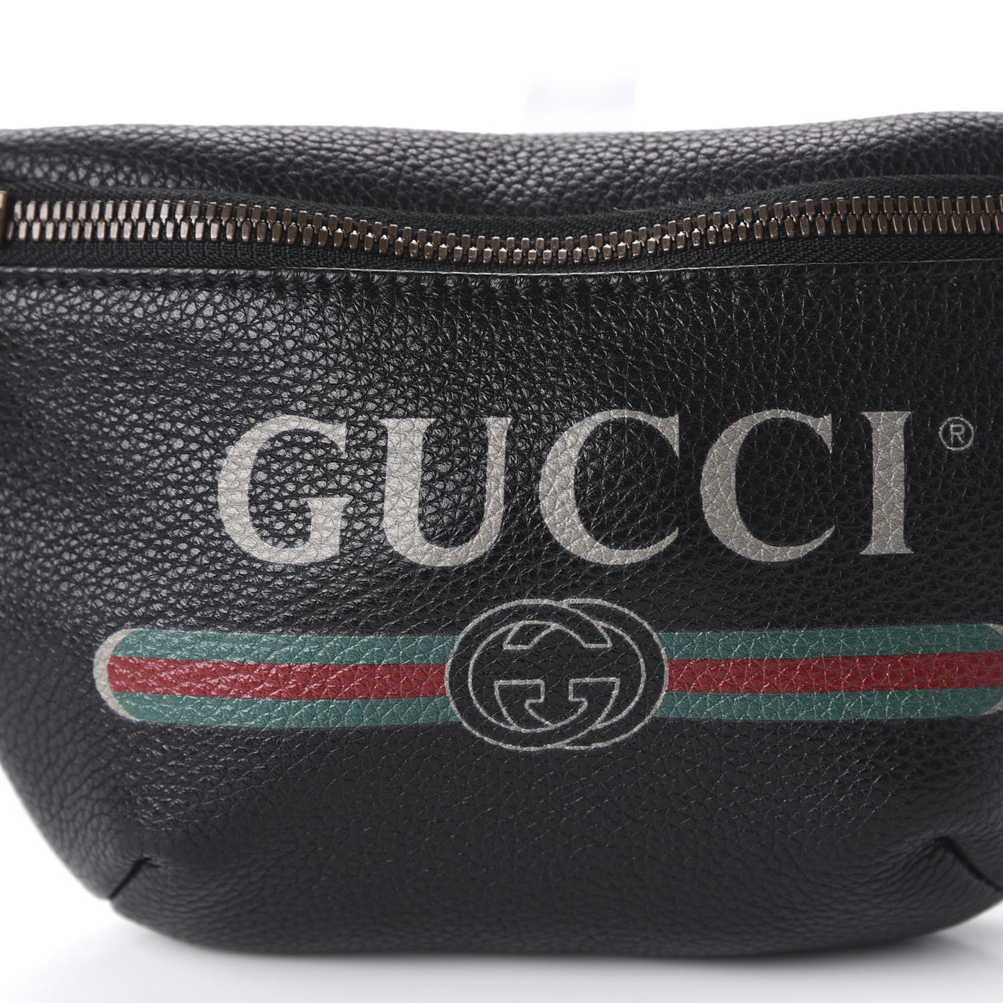 Grained Calfskin Small Logo Belt Bag Black