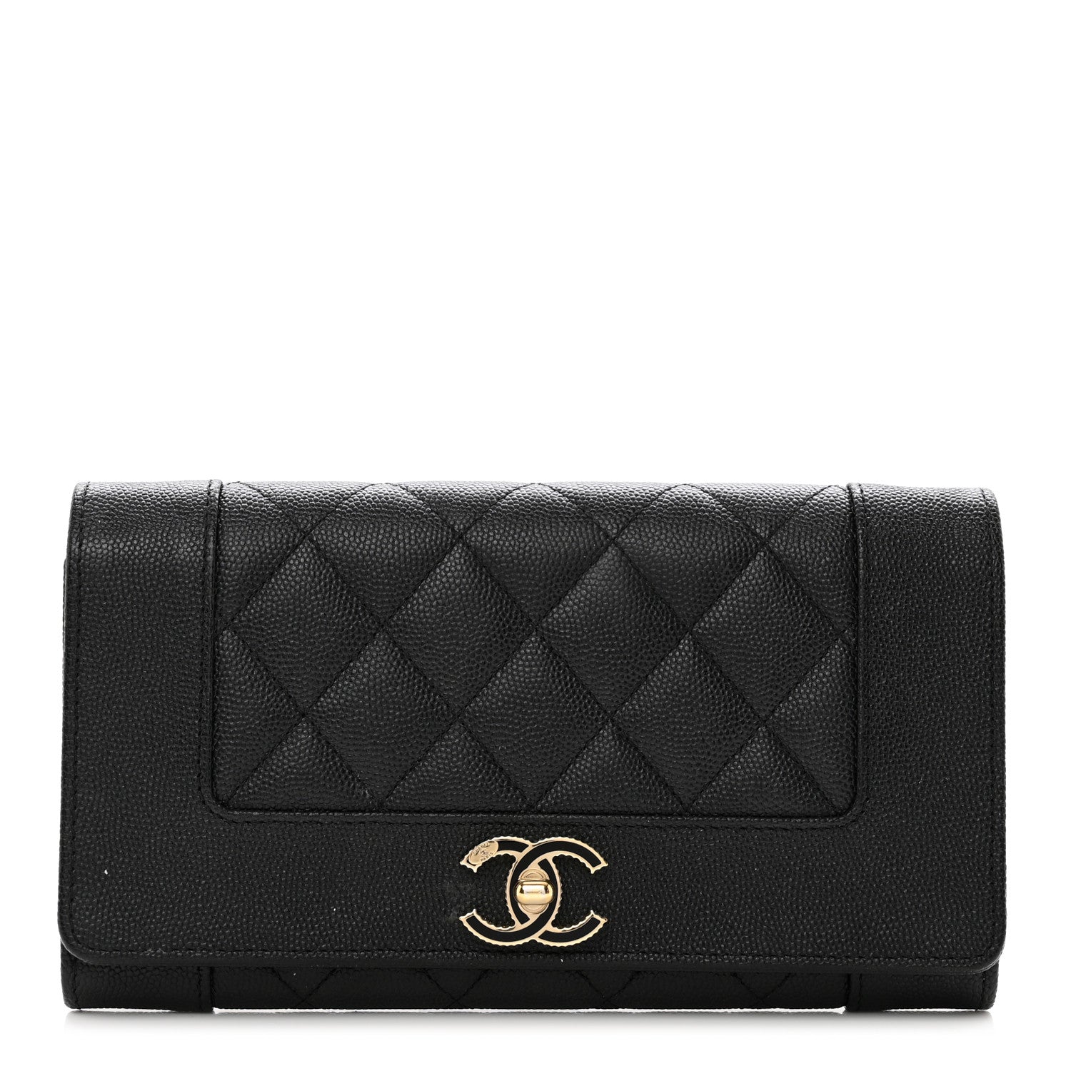 Chanel Caviar Quilted Mademoiselle Vintage Flap Wallet Black 1 of 9