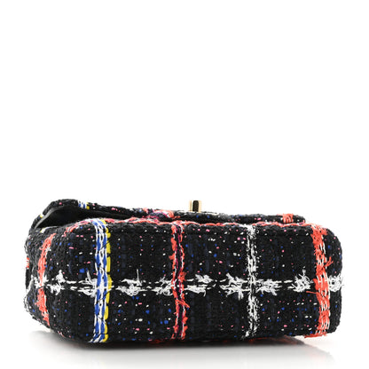 Chanel Tweed Quilted Mini Rectangular Flap Black Orange Blue 4 of 10
