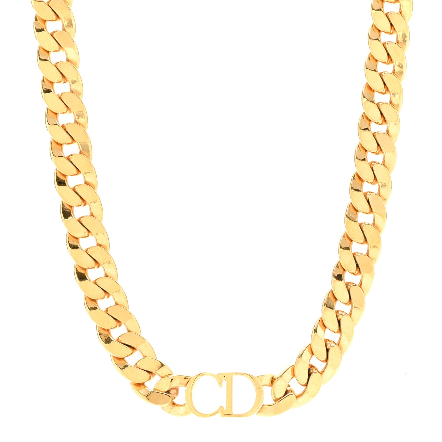 Metal CD Choker Necklace Gold