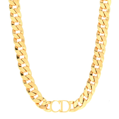 Christian Dior Metal CD Choker Necklace Gold 1 of 5