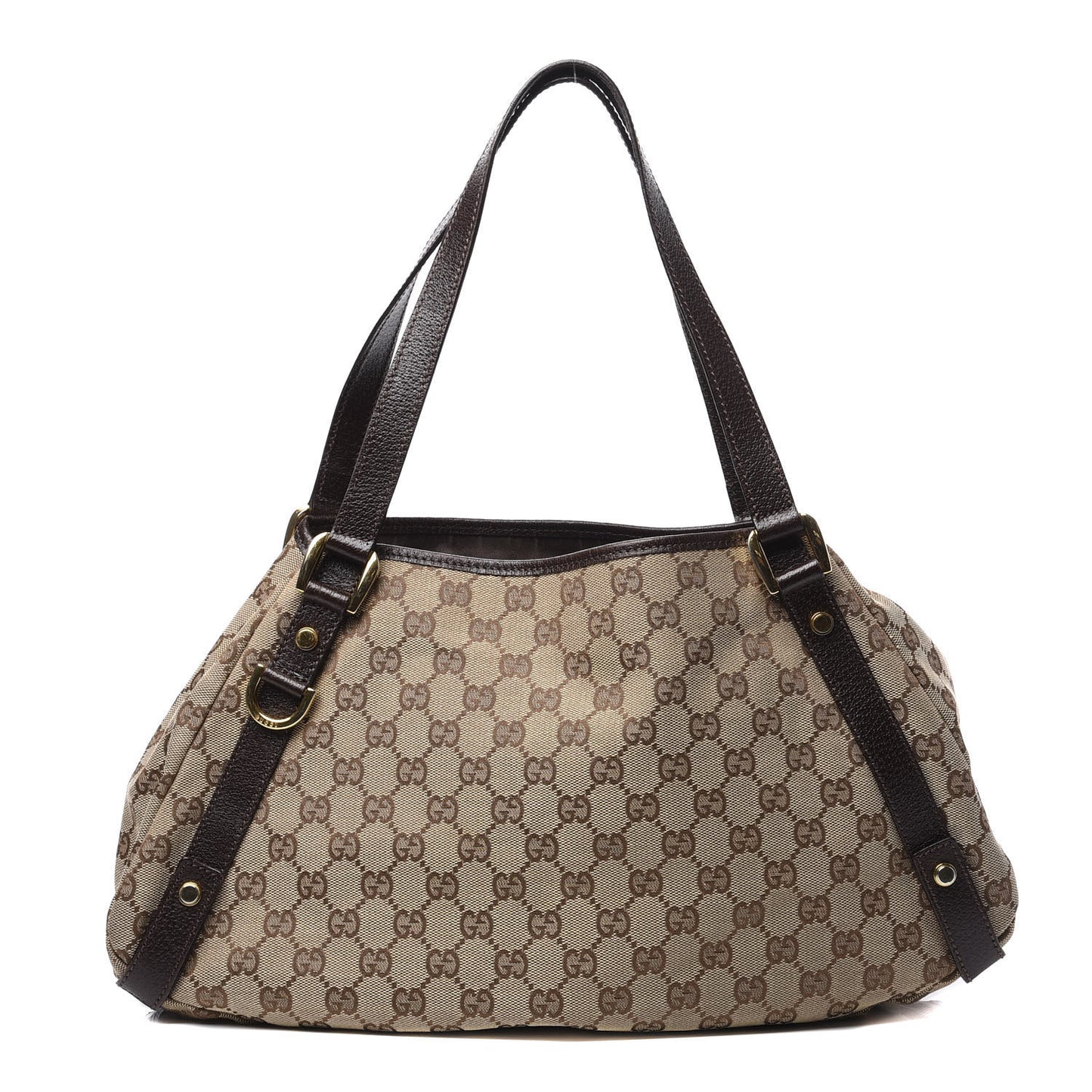 Monogram Medium Abbey Shoulder Bag Dark Brown