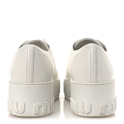 Miu Miu Naplak Crystal Low Top Platform Sneakers 40 White 6 of 12