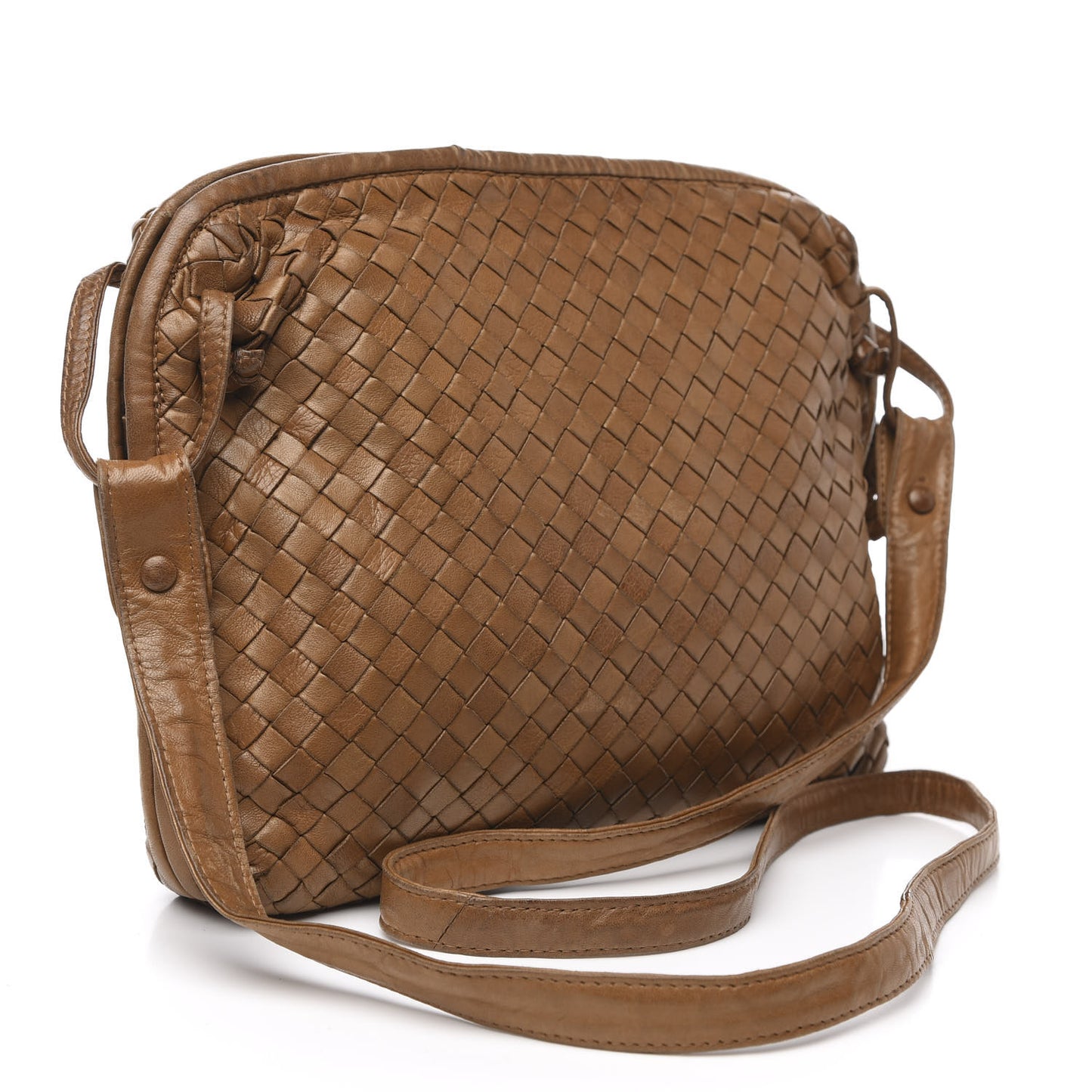 Nappa Intrecciato Nodini Crossbody Messenger Noce