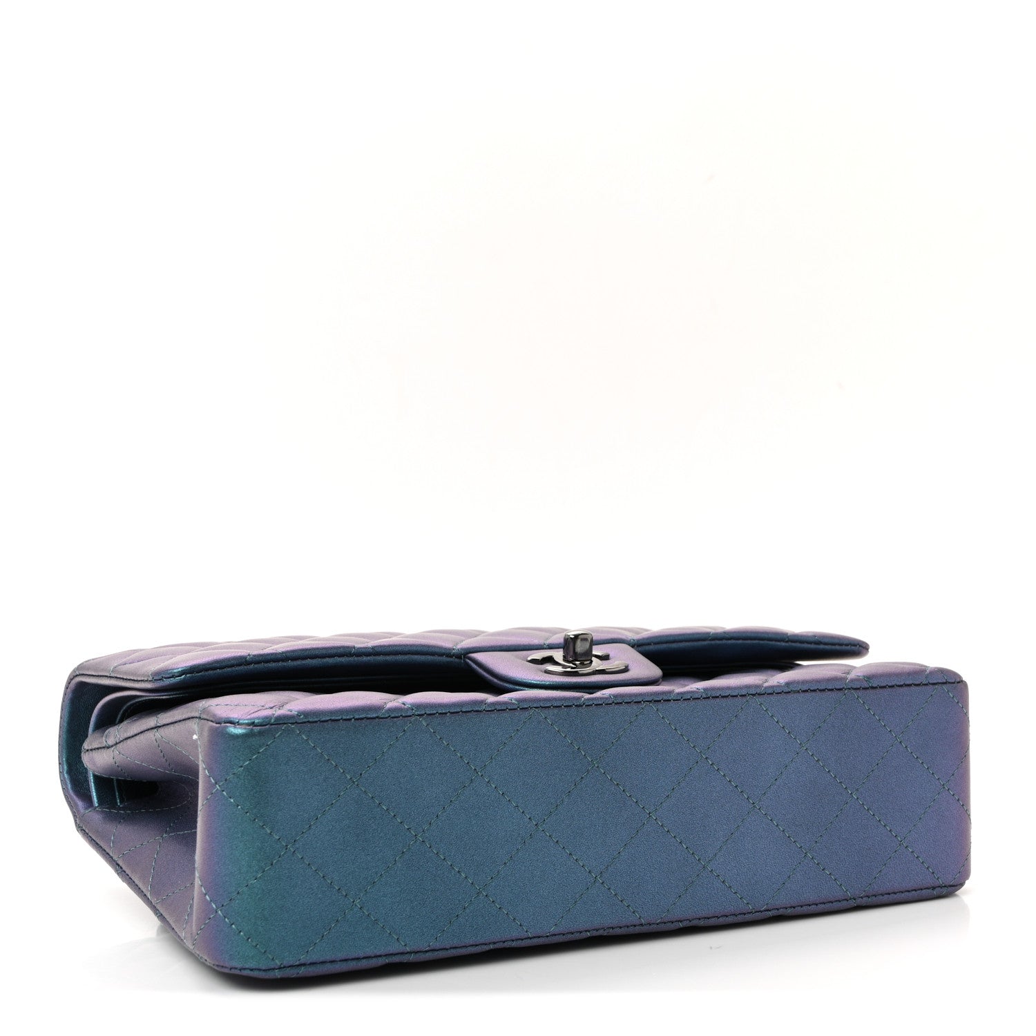 シャネル ターコイズ？ Chanel Metallic Lambskin Quilted Medium Double Flap Turquoise