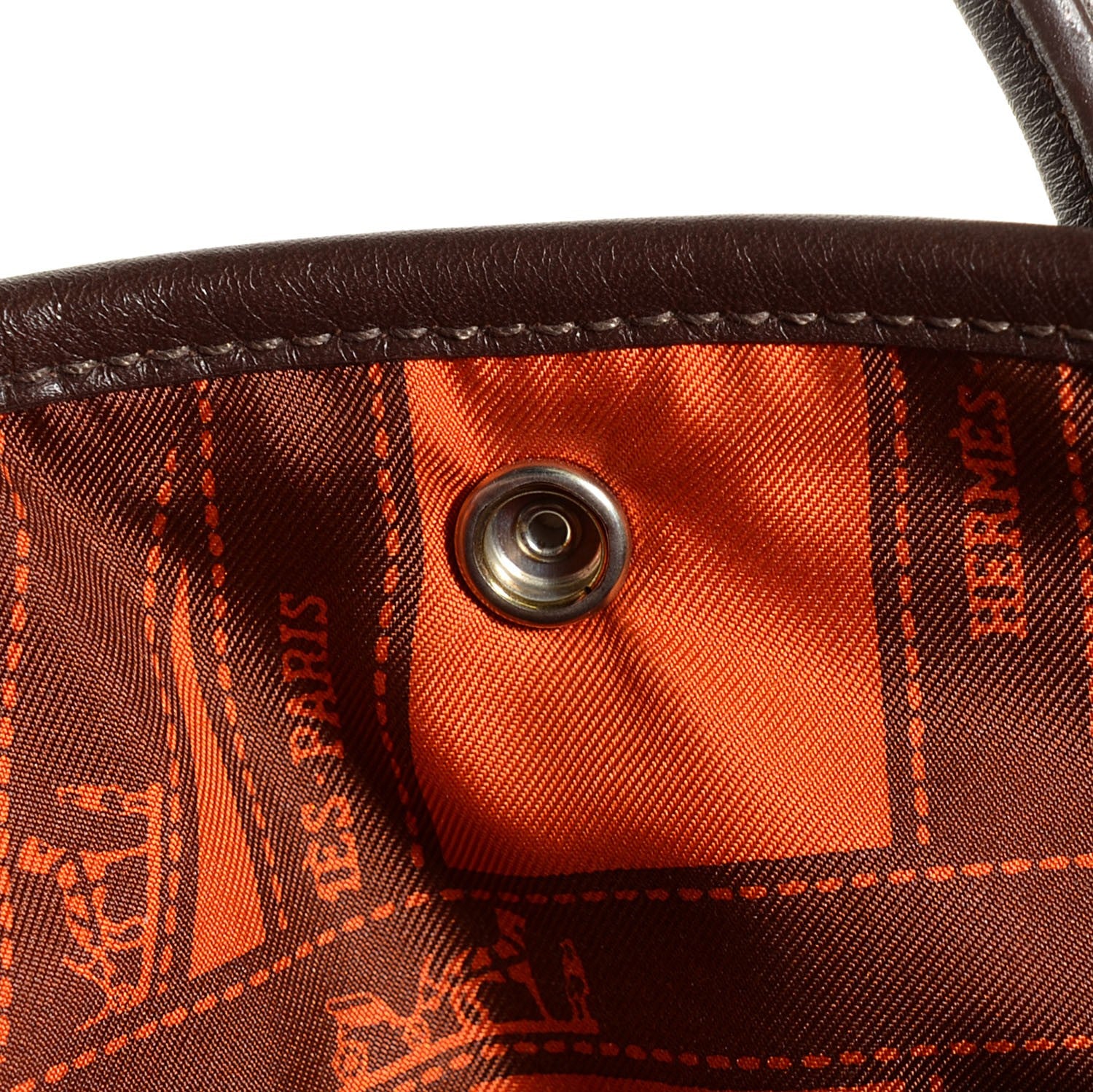 Hermes Veau Swift Bolduc Twilly Garden Party TTPM Tote Chocolate 9 of 12