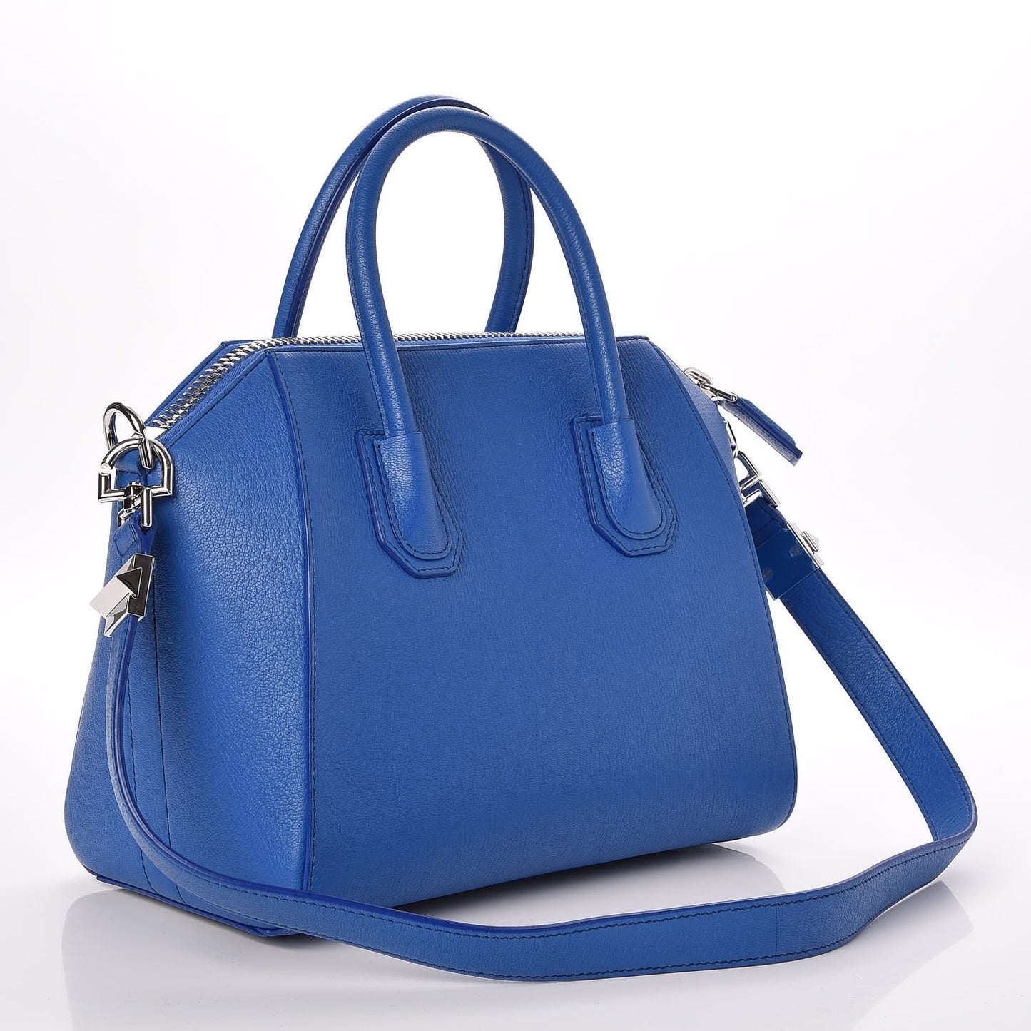 Sugar Goatskin Small Antigona Indigo Blue