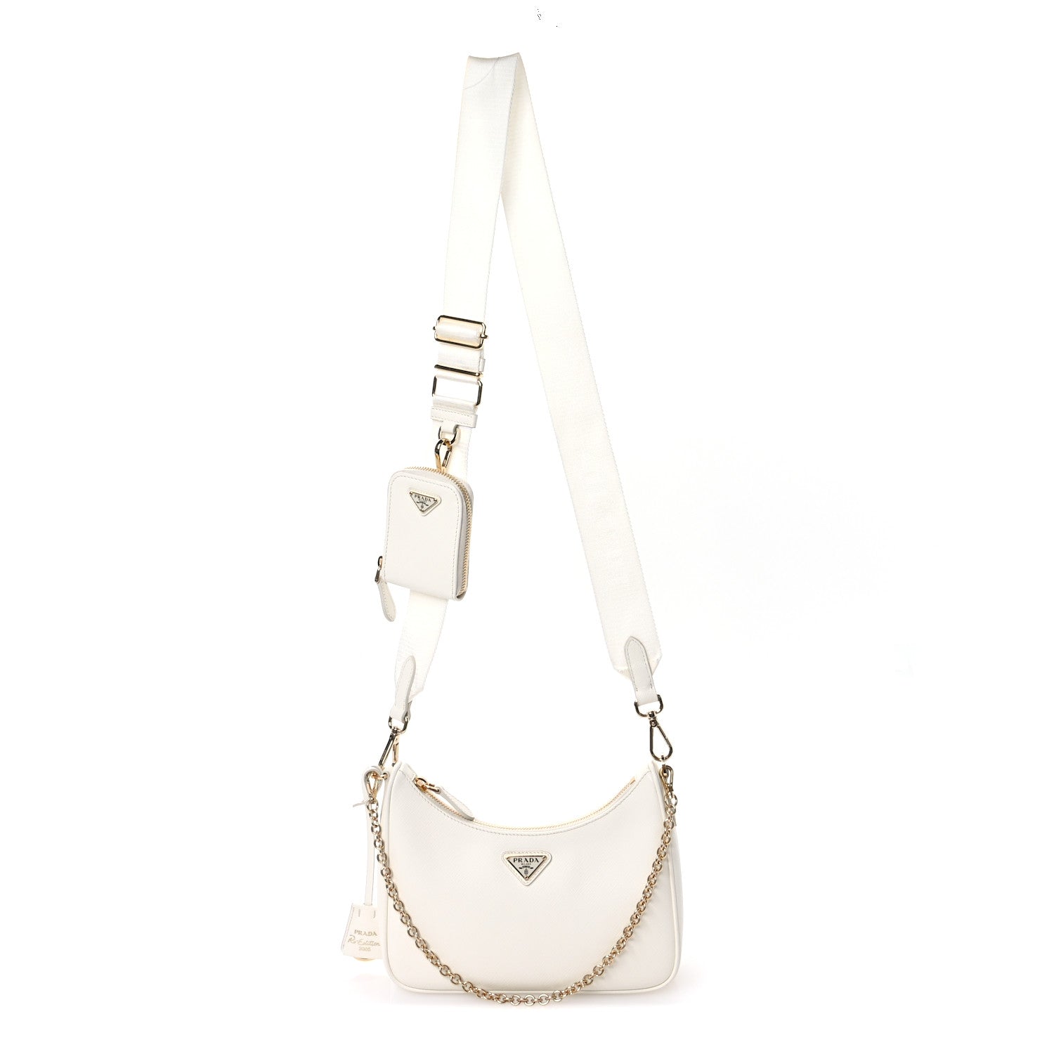 Prada Saffiano Re-Edition 2005 Shoulder Bag White 1 of 14