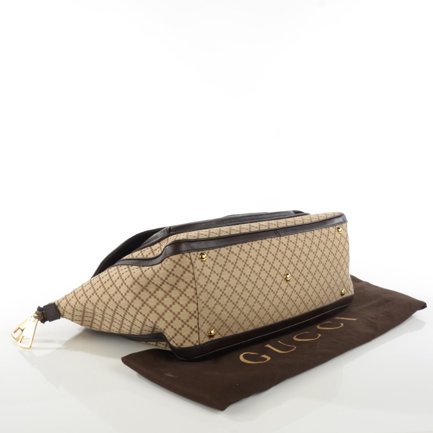 Diamante Cellarius Calfskin Medium 1973 Top Handle Bag Beige Ebony Cocoa