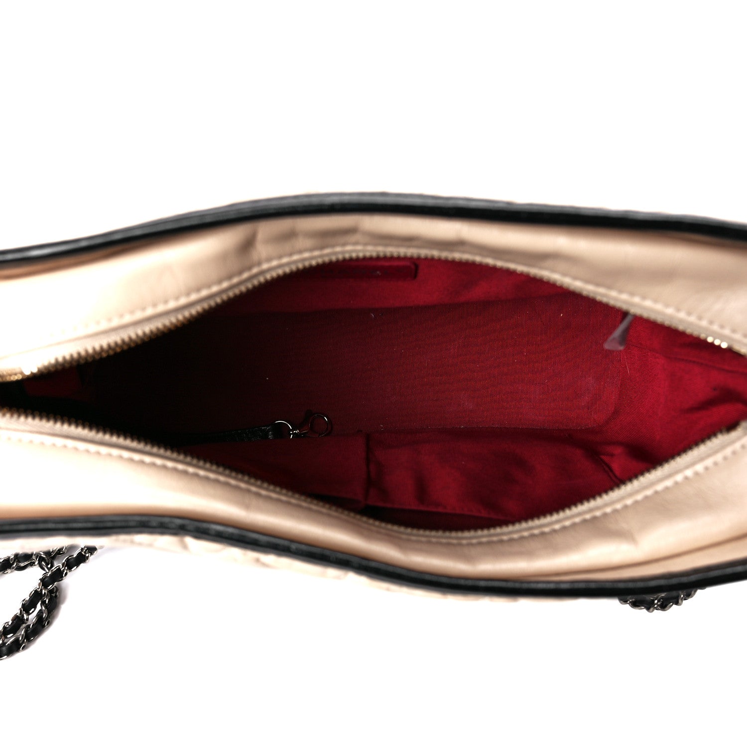 Chanel Aged Calfskin Quilted Medium Gabrielle Hobo Beige Black 5 of 12
