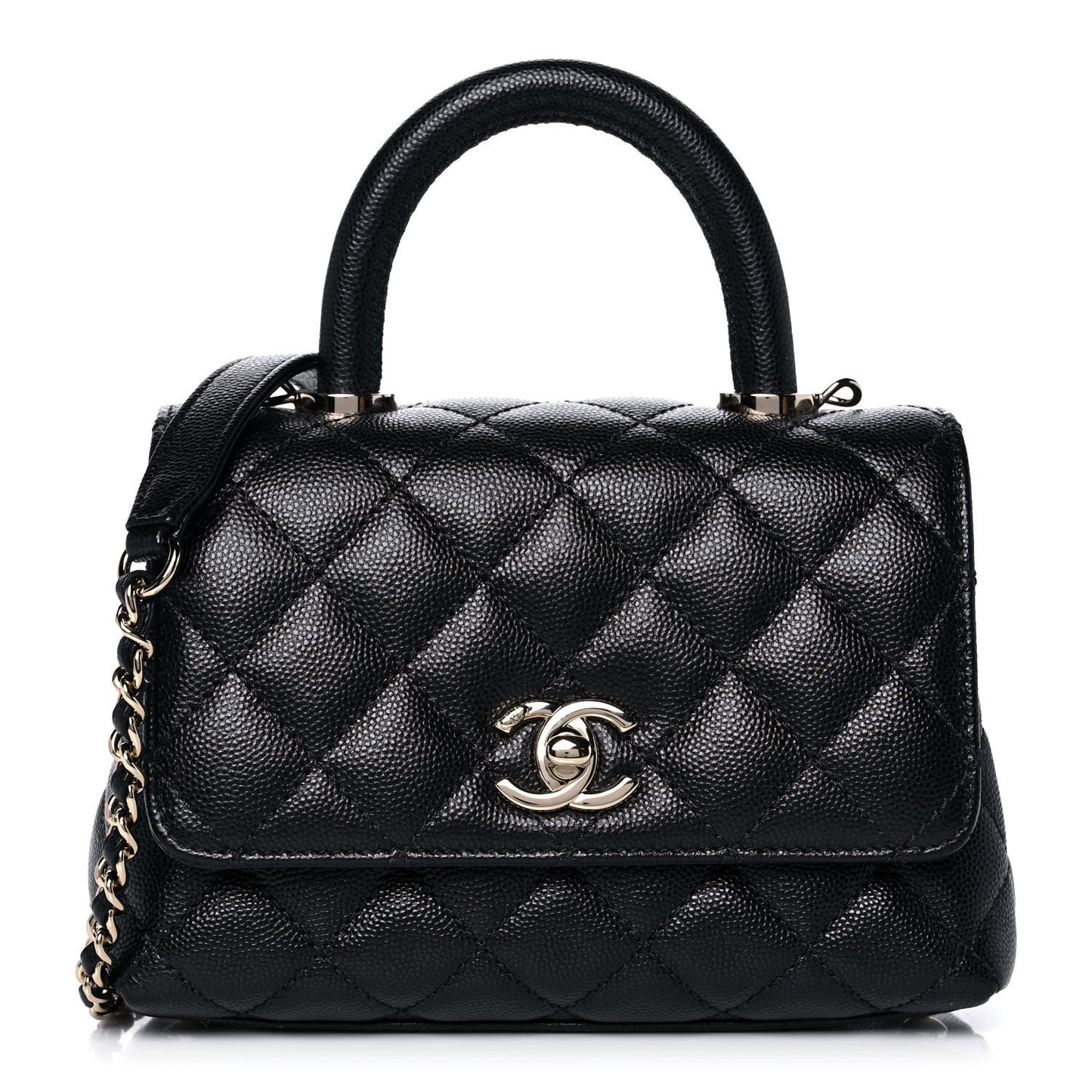 Caviar Quilted Extra Mini Coco Handle Flap Black
