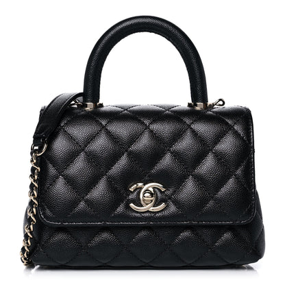 Chanel Caviar Quilted Extra Mini Coco Handle Flap Black 1 of 12