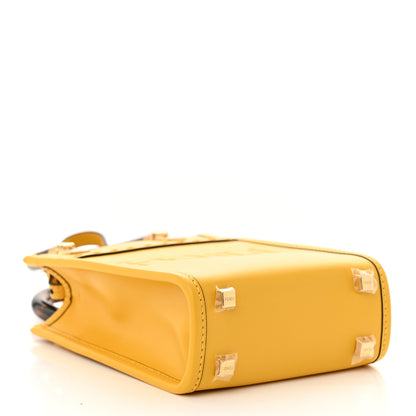 Fendi Vitello King Plexiglass Logo Embossed Mini Fendi Sunshine Shopper Tote Mimosa 4 of 11