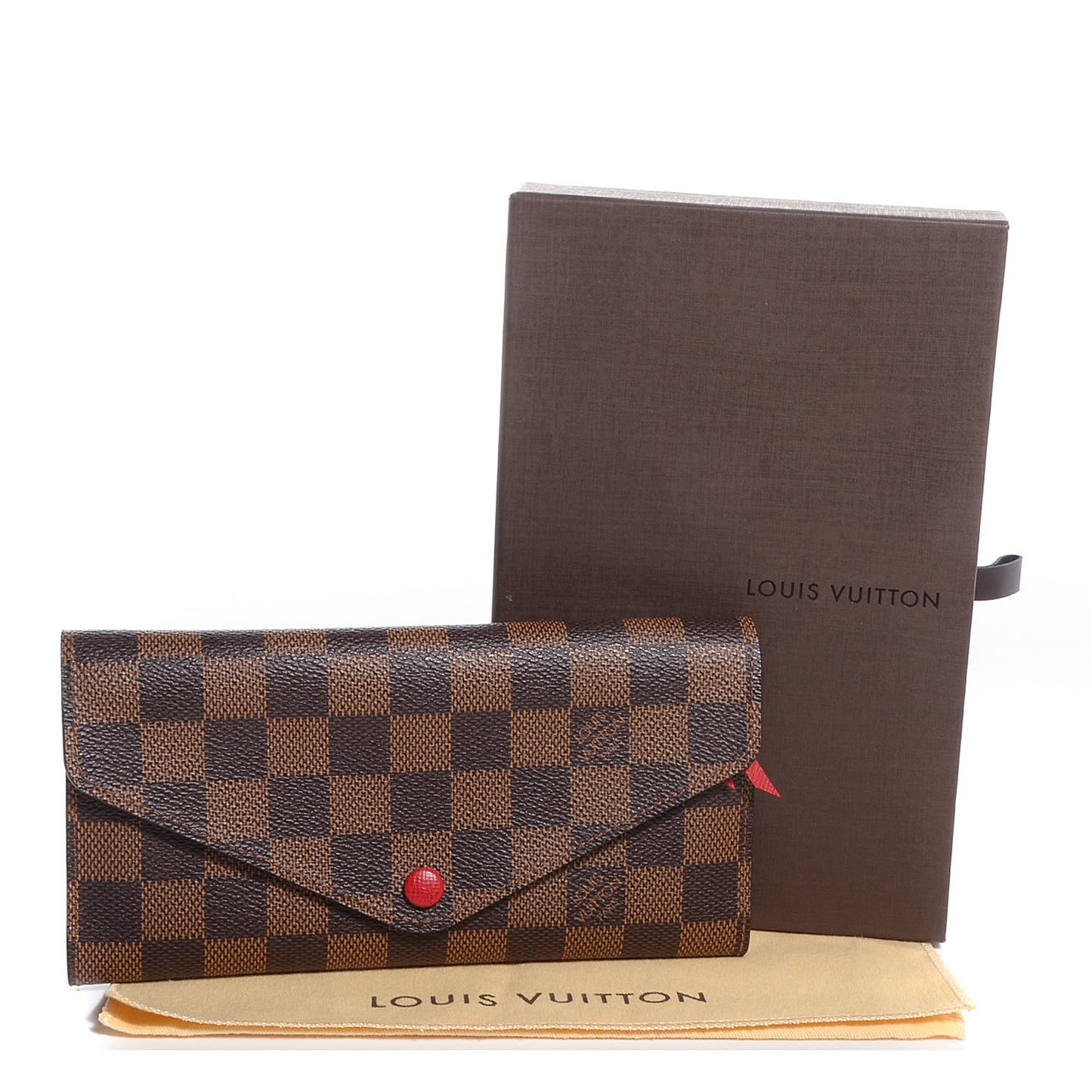 Damier Ebene Josephine Wallet Red
