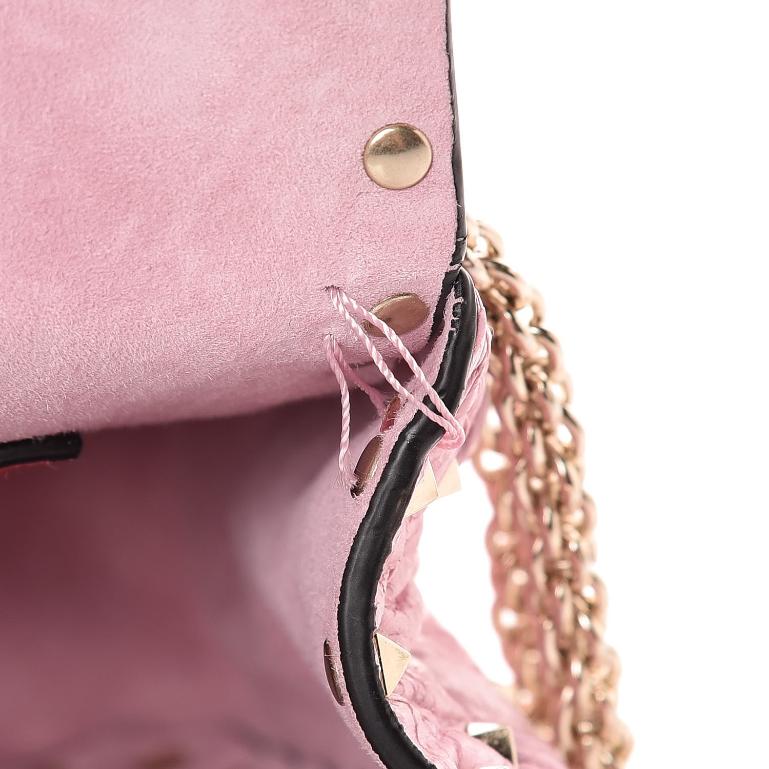 Valentino Garavani Craquele Nappa Medium Rockstud Spike Shoulder Bag Pink 10 of 12