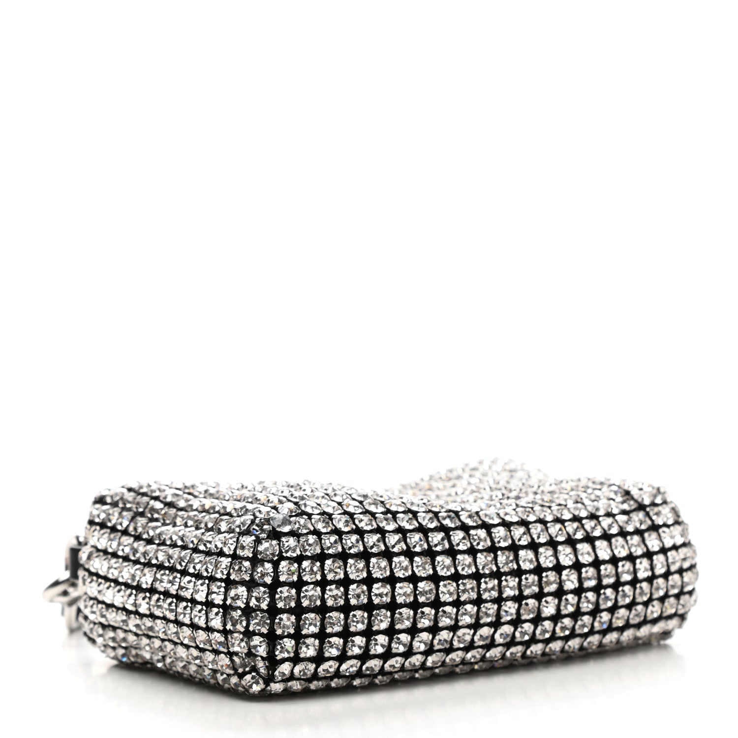 Alexander Wang Mesh Crystal Rhinestone Mini Heiress Pouch Black Silver 4 of 6